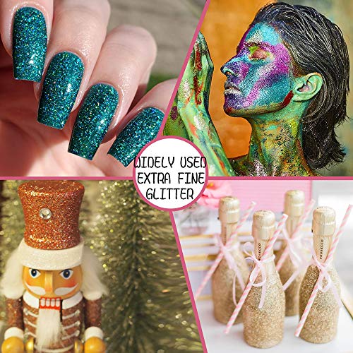 Glitter For Resin, 24 Colors Fine Glitter Powder Sequins, Craft Glitter For Slime Tumbler Arts, Cosmetic Glitter For Face Hair Body Nail Eye (8G) #TOP4
