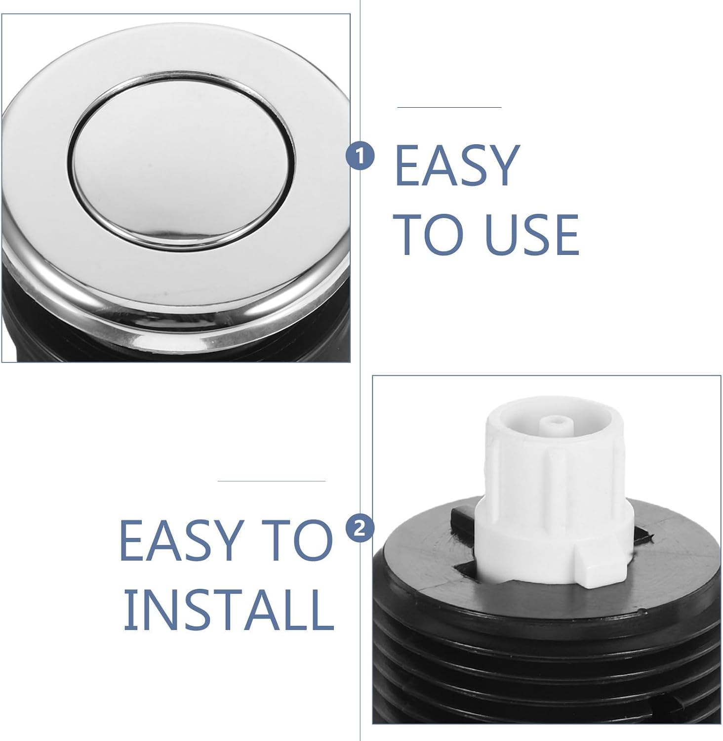 COLLBATH Air Switch Push Button for Garbage Disposal with Stainless Steel Construction, Easy Operation and Durability, Suitable for Bathtub and Motor Use in Wet Environments and Kitchens