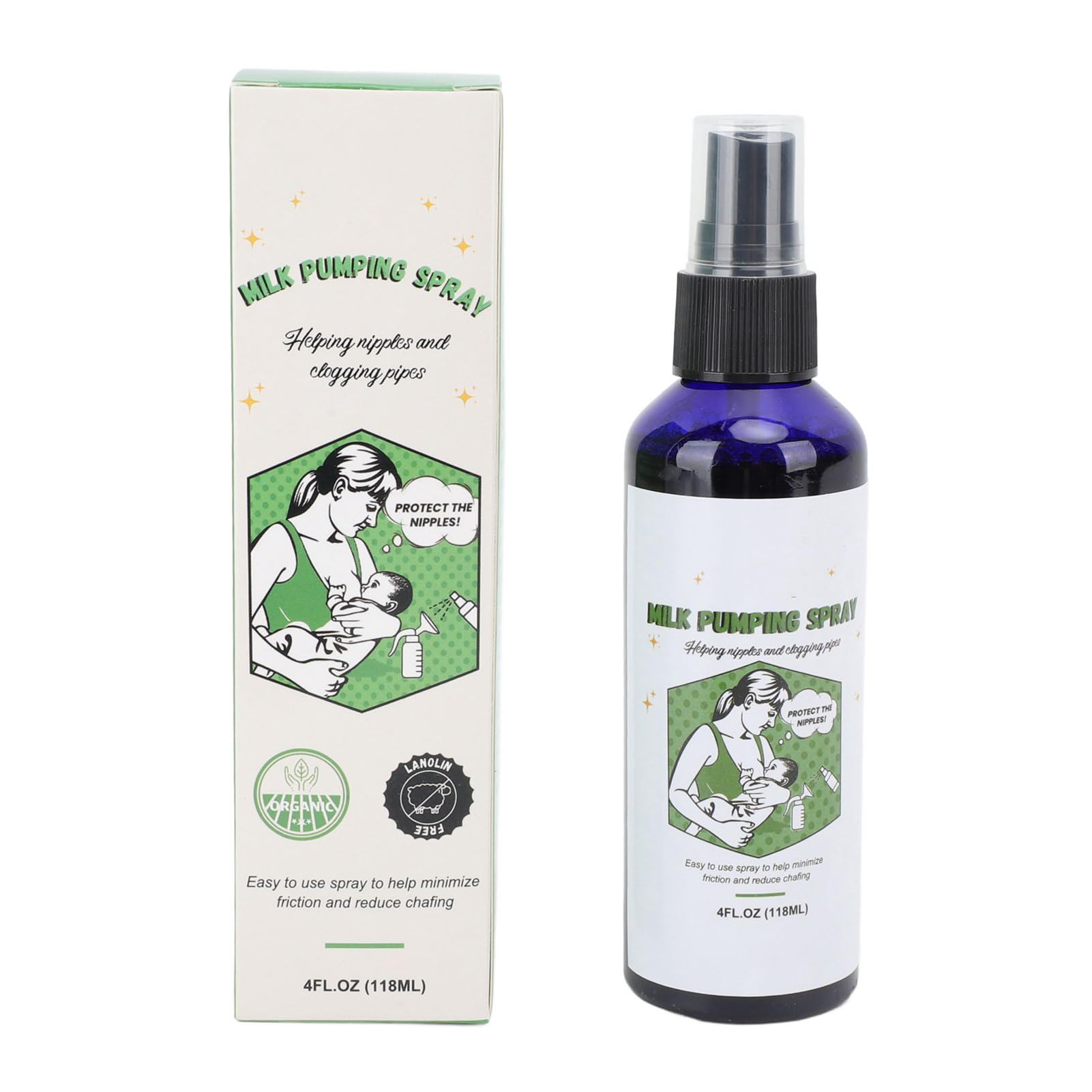 Spray per Estrazione del Seno, 2 Pezzi 118 Ml Spray per Estrazione del Latte Idratante Che Sblocca i Capezzoli Spray Lubrificante per Pompa per L'allattamento Al Seno