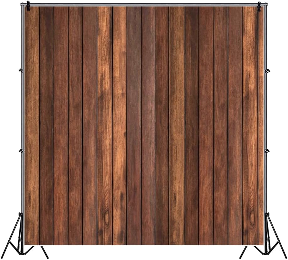 10x10ft Rustic Brown Wood Backdrop Wooden Wall Photography Background for Wedding Birthday Baby Shower Mother's Day Graduation Fathers Day Fall Christmas 10x10ft Party Banner Decorations