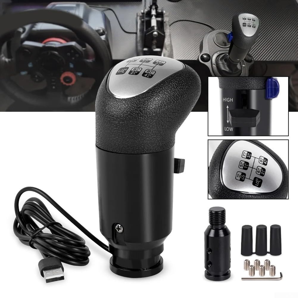 Pomo USB para palanca de cambios de carreras, palanca de mando de simulador para Logitech G29 G27 G25 Shifter Mod Racing Lever convertidor adaptador de actualización
