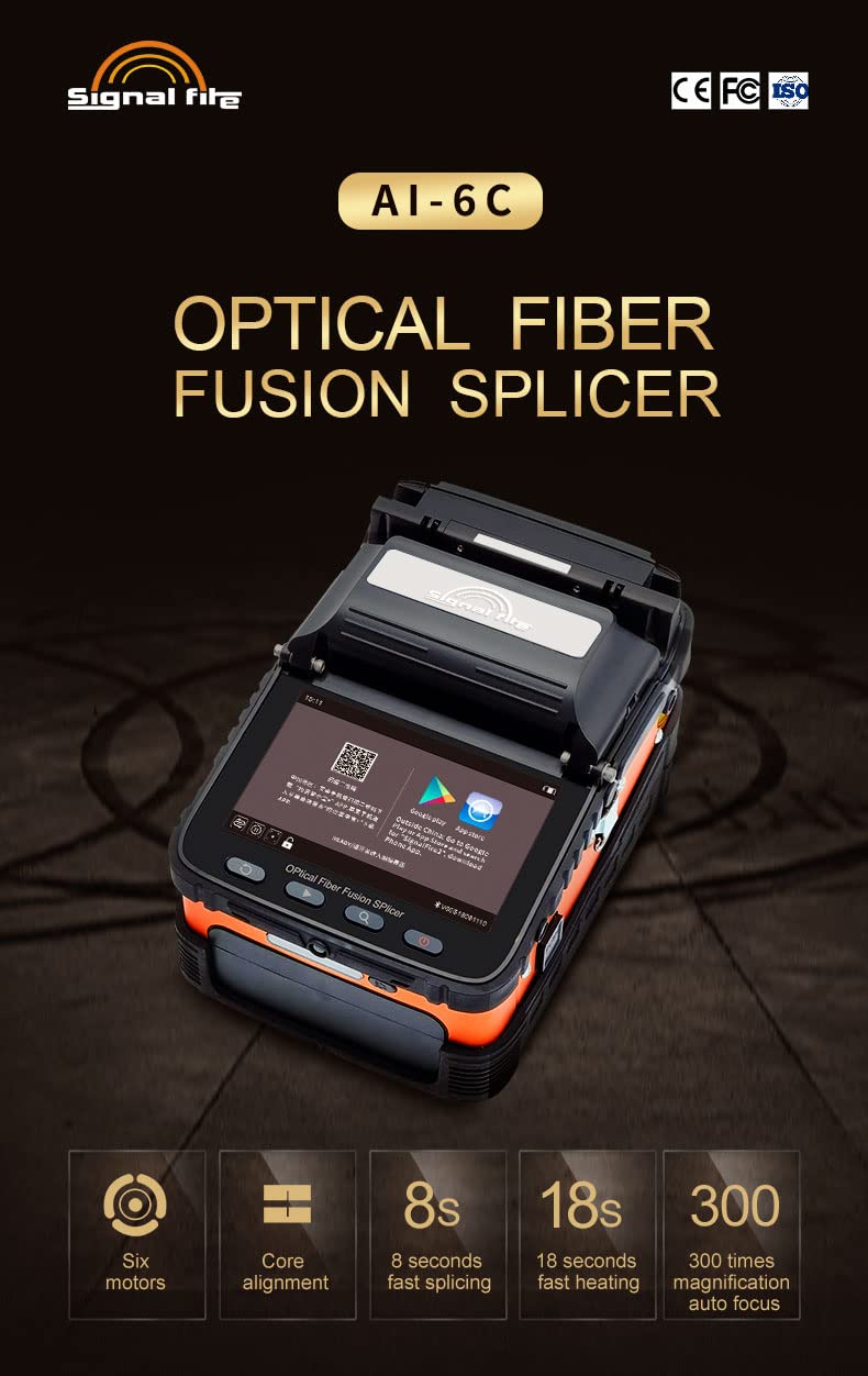 MTW Signal Fire New Model AI-6C Optical Fiber Fusion Splicer Kit Signalfire FTTH Splicing Machine Tool