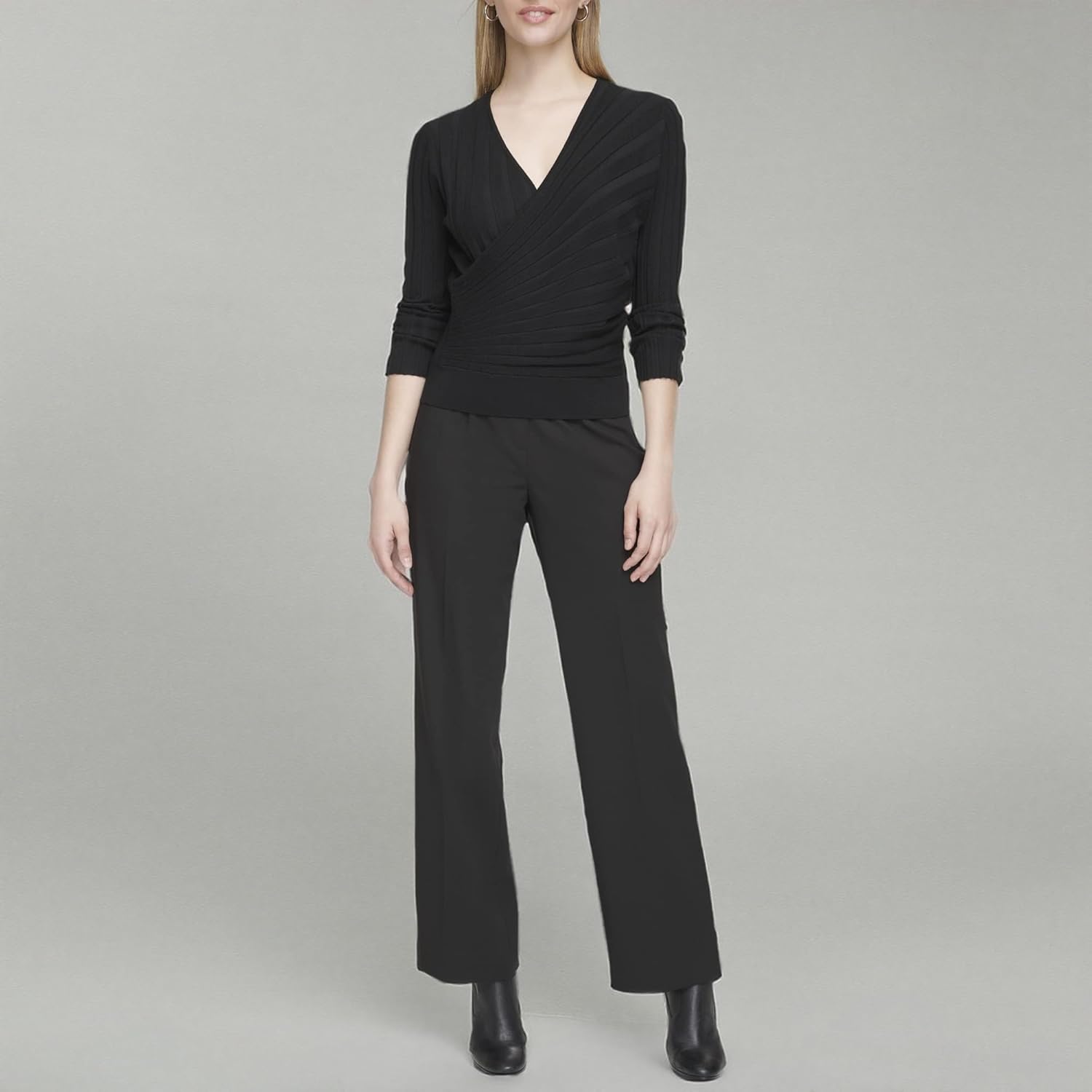 Calvin Klein Womens Long Sleeve Faux Wrap Sweater - Image 6