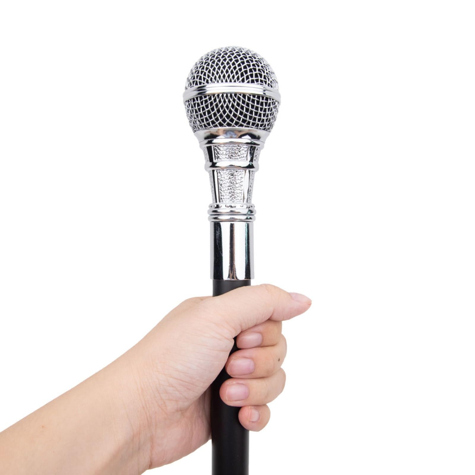Bastone da Passeggio con Microfono - Canta Mentre Passeggi con Questo Ausilio per la Mobilità a Forma di Microfono Il Bastone da Sogno per Gli Amanti Del Karaoke, 37,4 Pollici