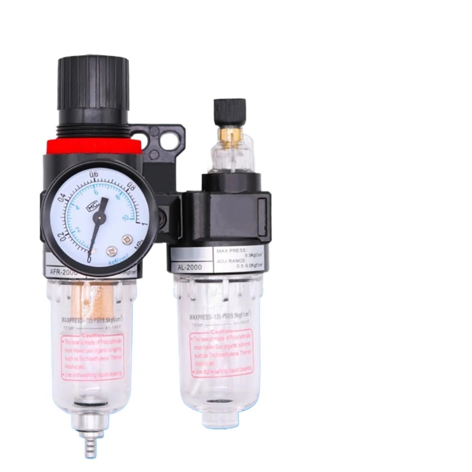 AYNRJKKX Oil-water separator pressure reduction regulator AFC2000 AFR2000 + AL2000 G1/4 air compressor filter(Copper filter A)