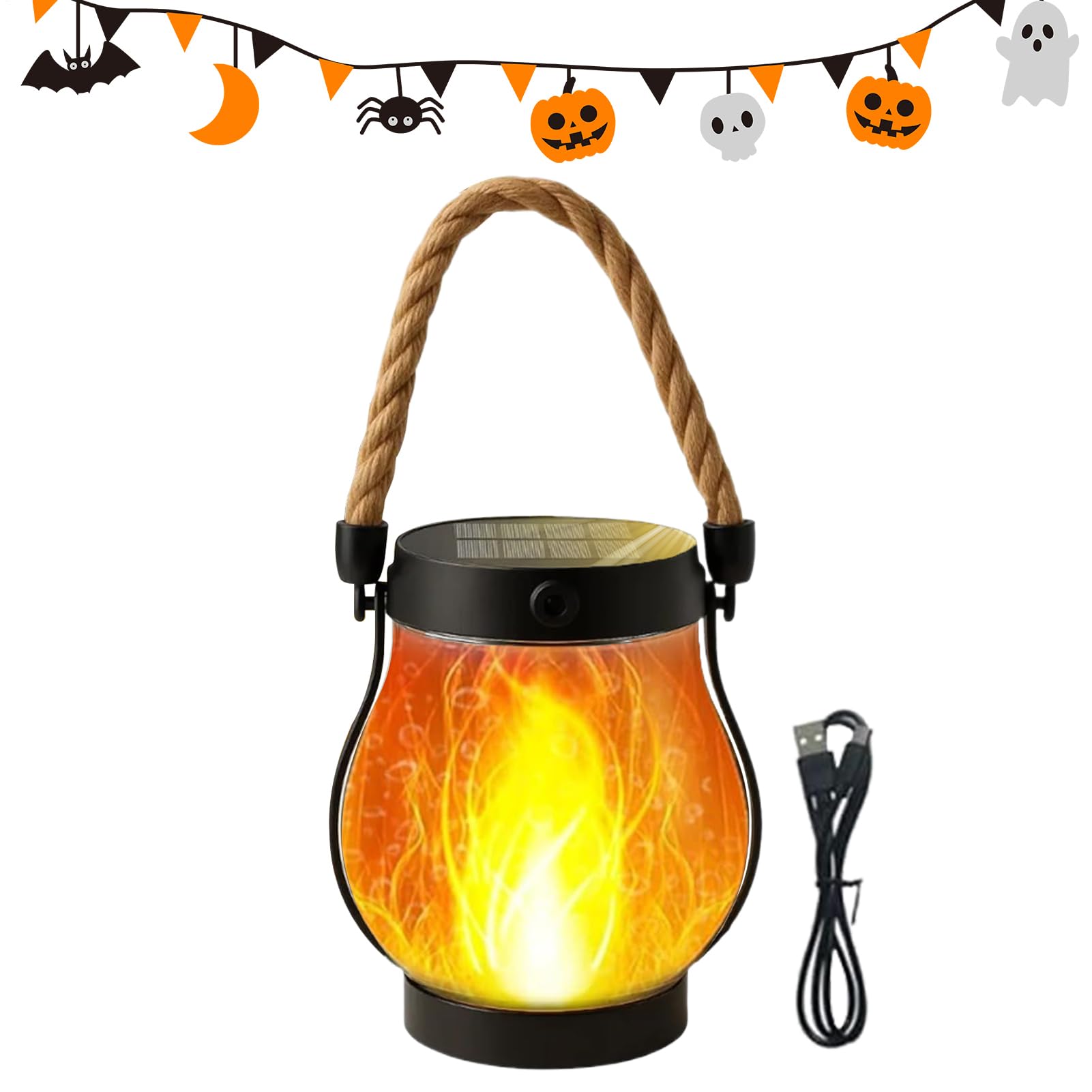Linternas Solares - Solars Linterna Exterior | Luces Colgantes Auto | De Jardín Impermeables | Flammering Flame Hangable Gardens Lámpara Para Árbol Ramas Patio Porch Yard Pergola Hauted Ho