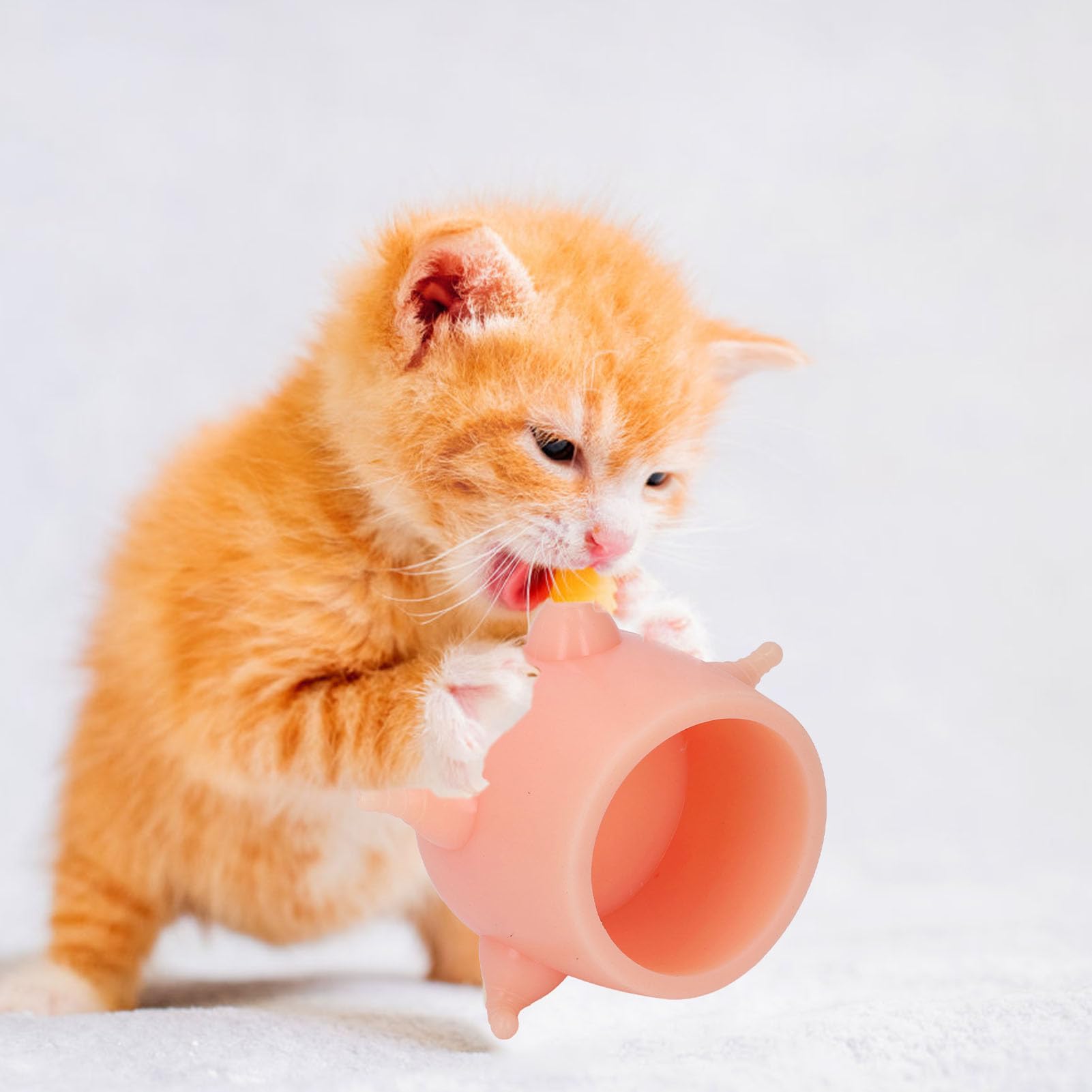 Ciotola per Latte per Gattini, Dispenser per Latte in Morbido Silicone Riutilizzabile con Design Ad Alta Simulazione per Gattini Appena Nati e Cura dei Cuccioli