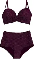 Biquíni Plus Size com Bojo Estampado Calcinha Modeladora Disfarça Barriga Cores Variadas BIQ 3306 (BR, Numérico, 52, Plus Size, Roxo)