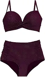 Biquíni Plus Size com Bojo Estampado Calcinha Modeladora Disfarça Barriga Cores Variadas BIQ 3306 (BR, Numérico, 52, Plus Size, Roxo)