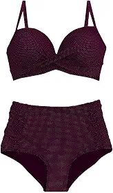 Biquíni Plus Size com Bojo Estampado Calcinha Modeladora Disfarça Barriga Cores Variadas BIQ 3306 (BR, Numérico, 52, Plus Size, Roxo)