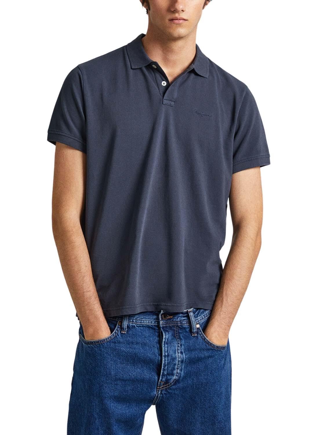 Pepe Jeans Men's New Oliver Gd Polo, Blue (Dulwich Blue), L