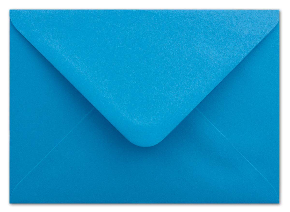 500 DIN C5 kopert lazurowy niebieski - 16,2 x 22,7 cm - 100 g/m² klejenie na mokro z klapką - z serii Colours-4-you - agent szczęścia XXL