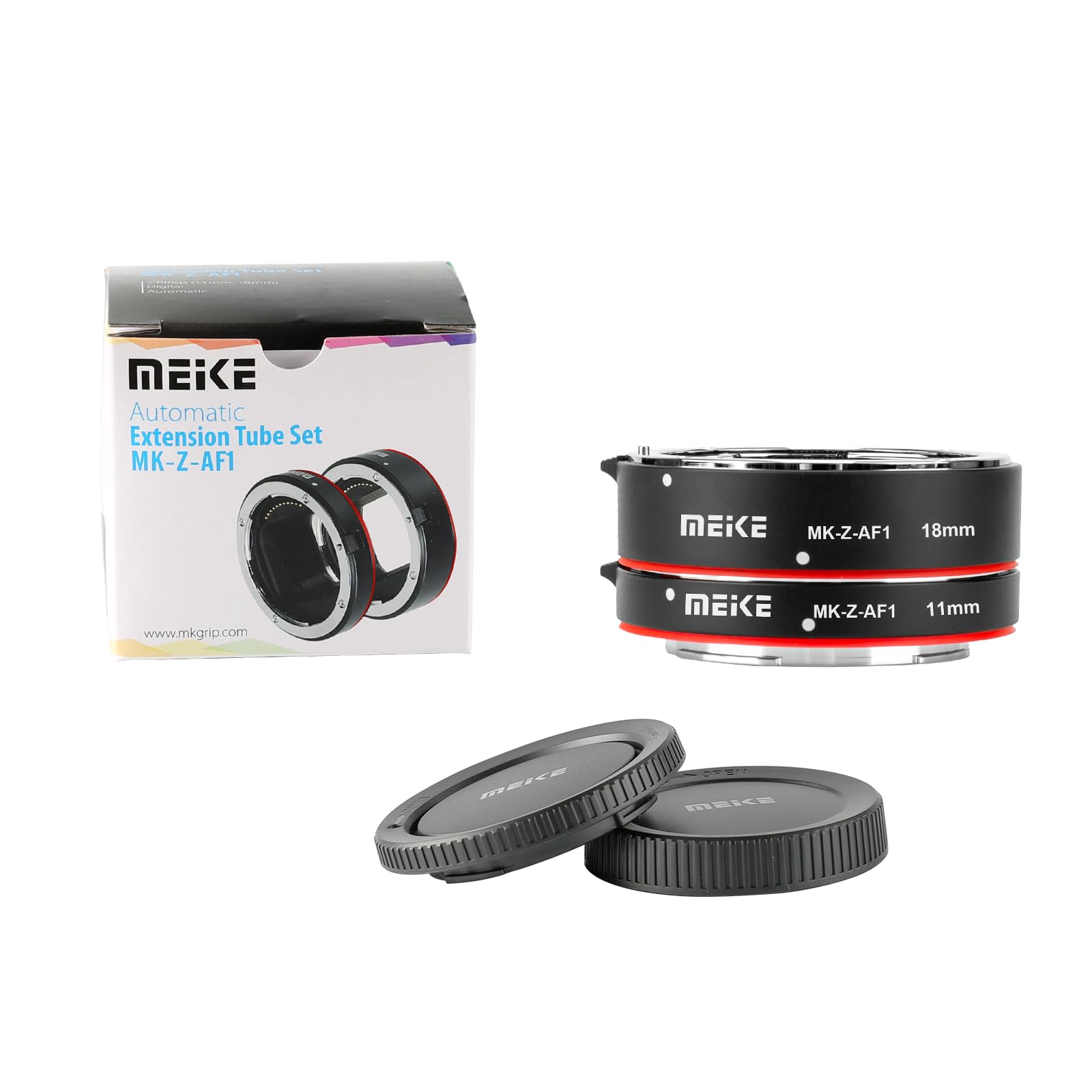 Meike MK-Z-AF1 Ensemble de Tubes d'extension Macro à Mise au Point Automatique en métal (11 mm + 18 mm) Compatible avec Nikon Z5 Z6 Z6II Z7 Z7II Z50