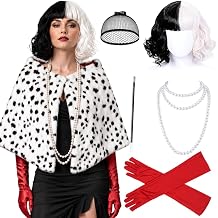 6 Pack Black White Dalmatian Shawl Suit Women Halloween Costume