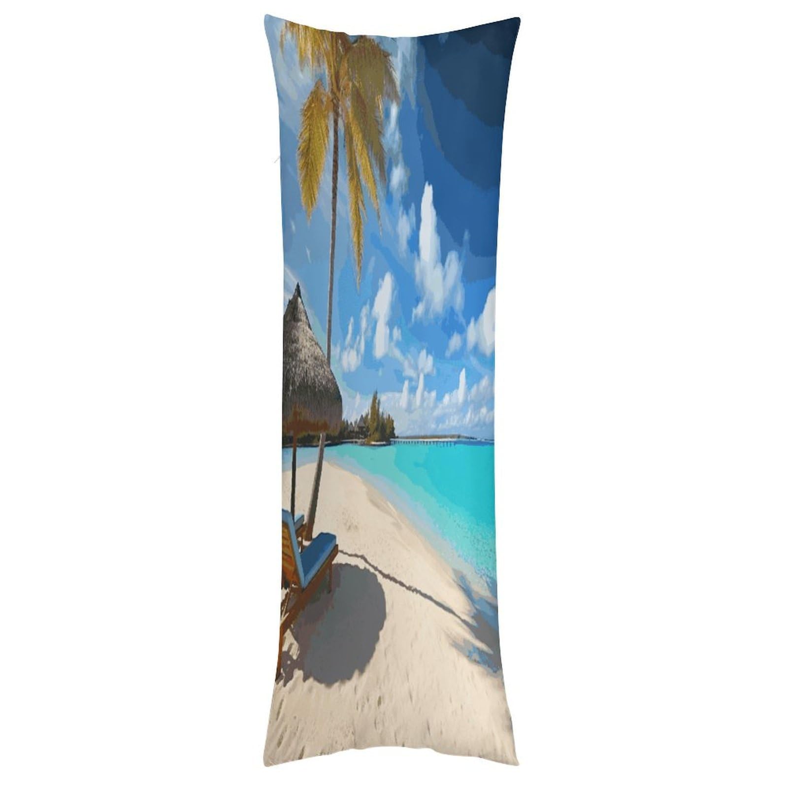 LDGSUPH Tropical Beach Pillow Cases Soft Pillowcase with Invisible Zipper Wrinkle Resistant Pillow Covers Breathable Removable Pillow Protector for Bed Sofa Car 20"x54"