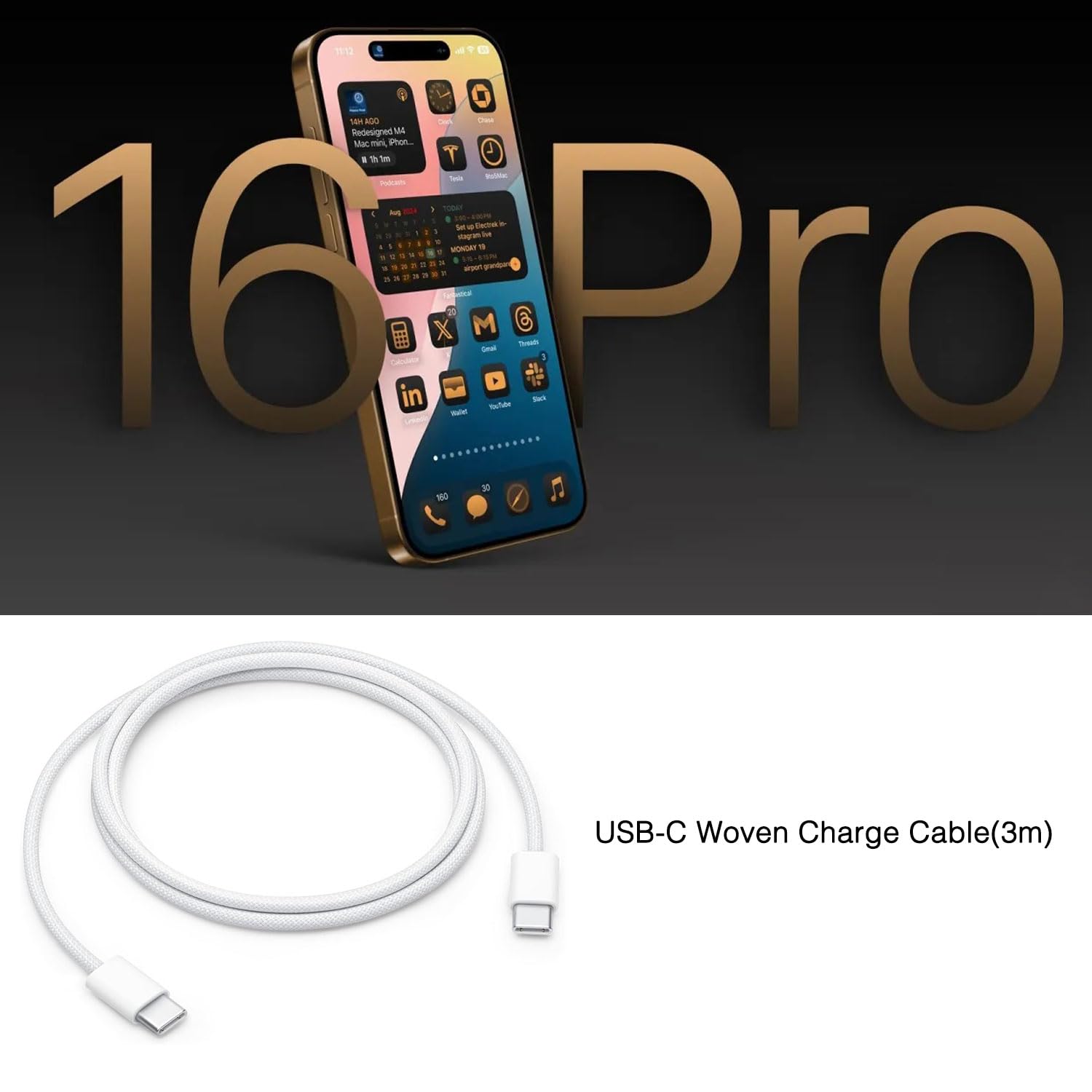 KUEVKA Cavo USB C a USB C da 10 m per iPad Pro da 12,9/11" (3rd 4th 5th Generations), iPad 11" (10th Gen) 2022, iPad Air (4th 5th Generations), iPad Mini 6th USB C cavo di ricarica veloce
