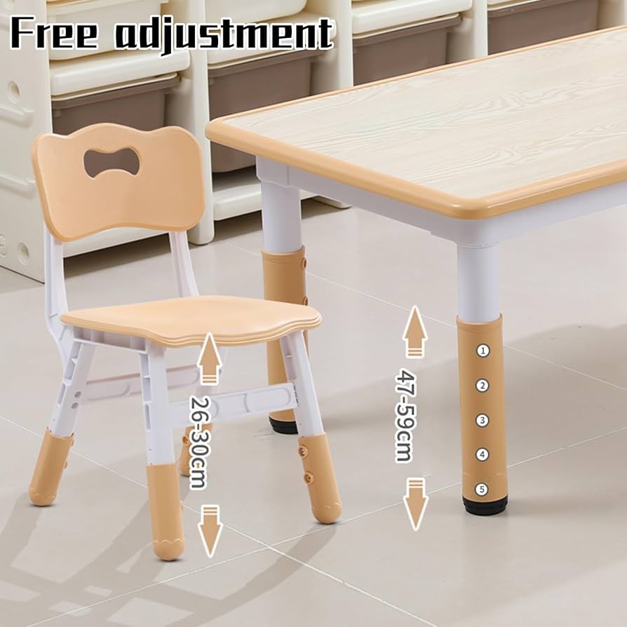 子ども用　デザインテーブル Amazon.co.jp: キッズアートテーブルと椅子セット、4席高さ調節