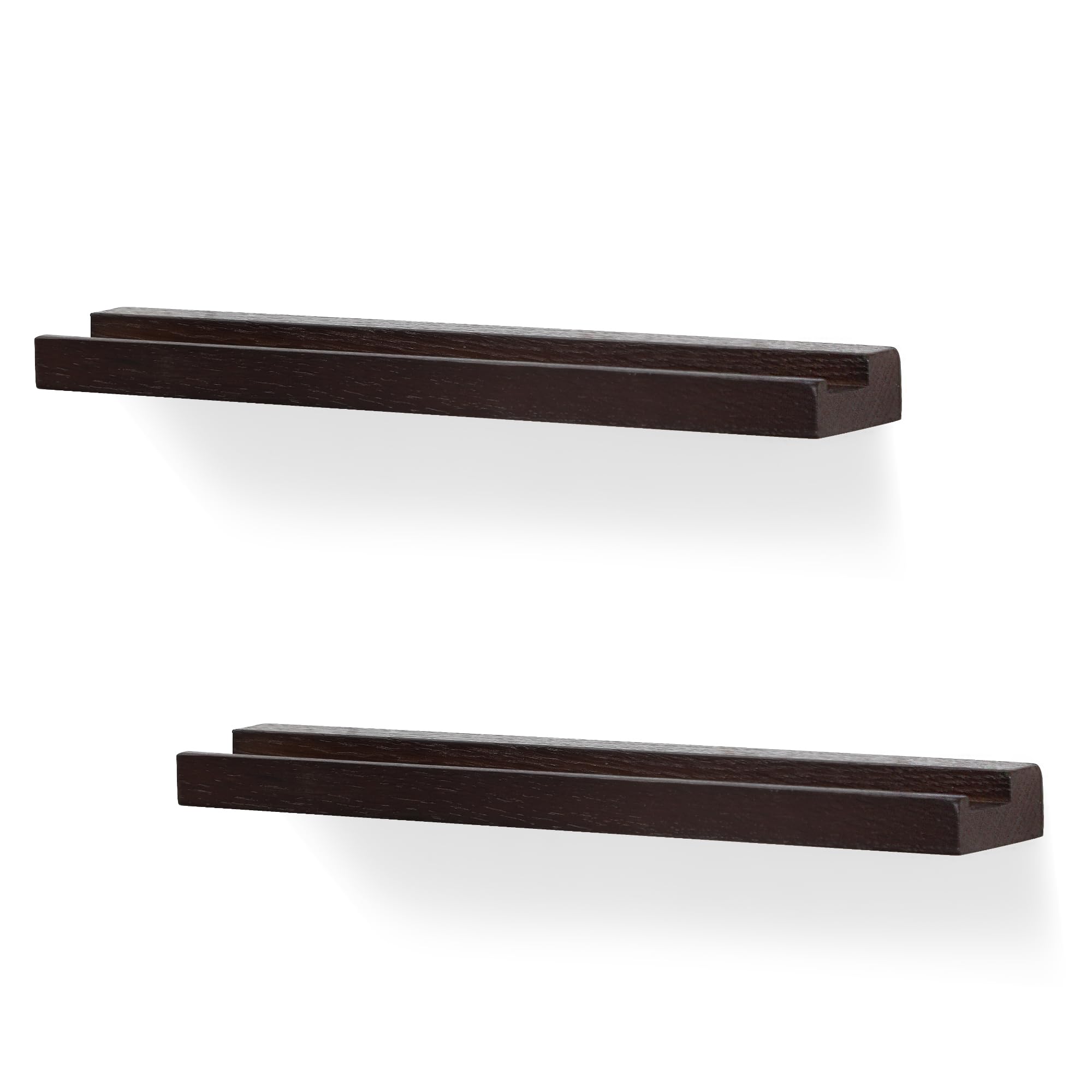 NIUBEST Vinyl Record Wall Mount,2 Pack-Vinyl Record Shelves Album Display Holder for LP, CD, Book Art Storage Vintage Home Decor(Dark Walnut)