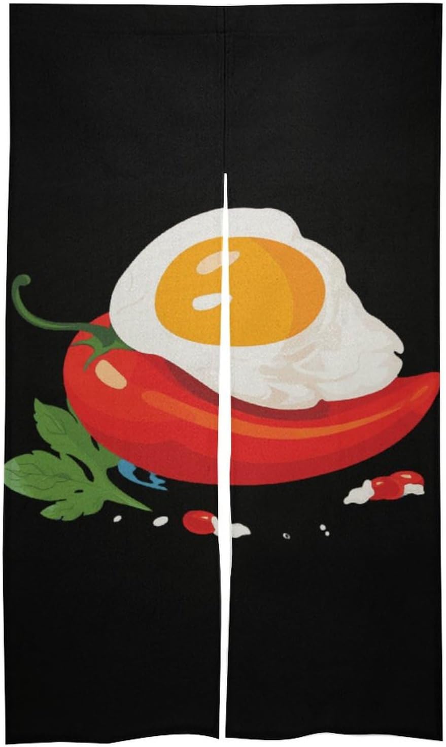 Chili Pepper with Egg Door Curtain Blackout Door Cover Curtains Door Screen for Home Accessories