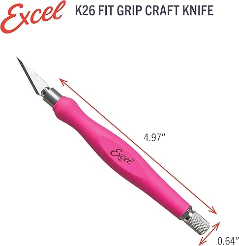 Miniatura 3 de Excel Blades Fit Grip Craft - Juego de 3 unidades, hoja de acero al carbono #11 ultra afilada con agarre de goma contorneado, cuchillo de precisión