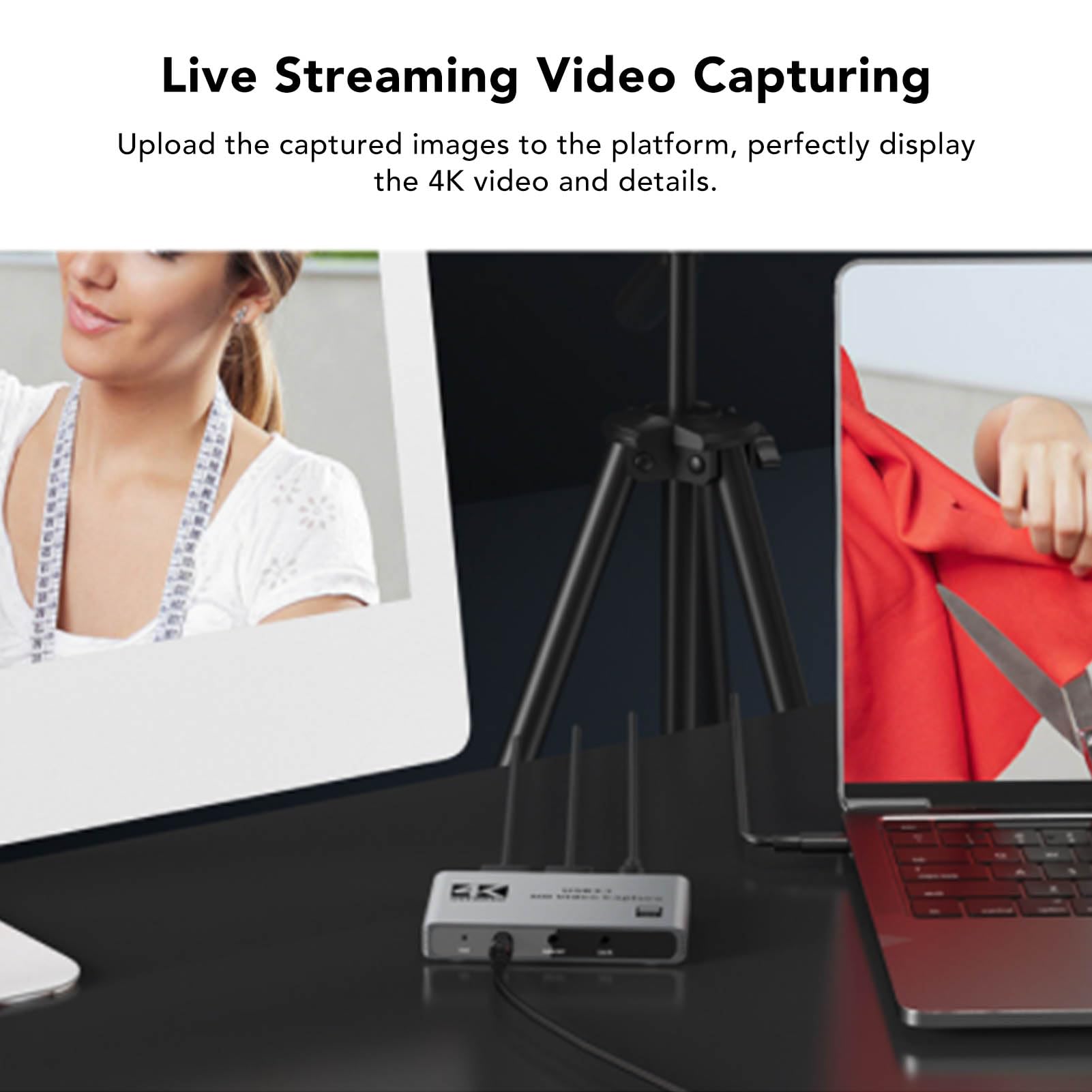 Tarjeta de Captura de Video, 4K 60Hz HDR USB 3.0 1080P Tarjeta de Captura USB, Tarjeta de Enlace de Cámara de Audio de Aleación de Aluminio de 3,5 Mm para Juegos de Transmisión