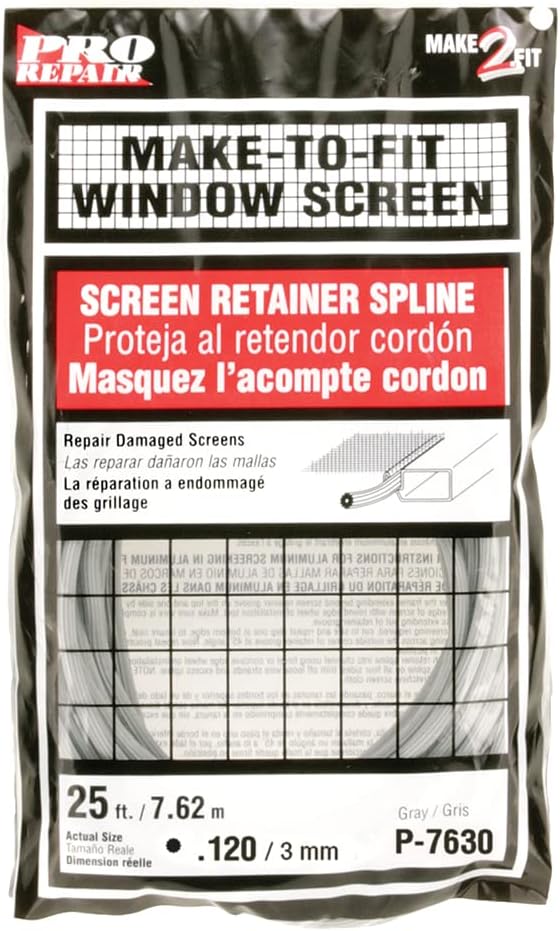 Make 2 Fit P 7630 1/8 inch x 25 feet Gray Spline Roll