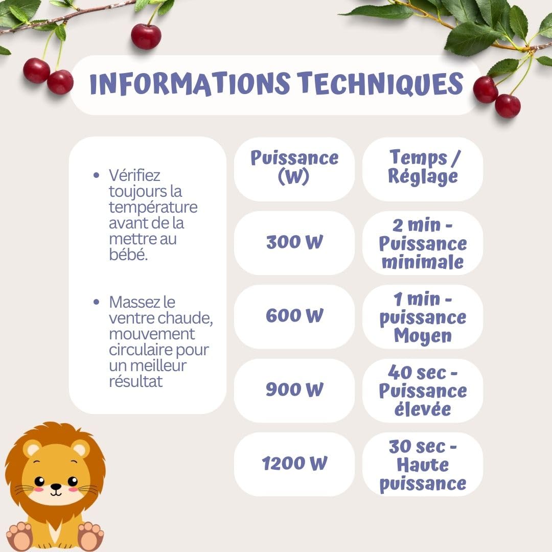 Hello Hippo - Bouillotte Noyaux de Cerise Bébé - Ceinture Chauffante Sèche Anti-Colique pour Nourrisson, Micro-Ondes ou Four, Hypoallergénique et Lavable (Lion)