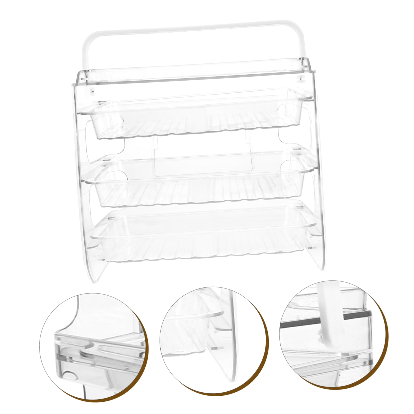 TOPBATHY Estante 3 Niveles Rejilla para Alimentos Frescos Plato Preparación Almacenamiento Bandejas Frutas Ahorra Espacio