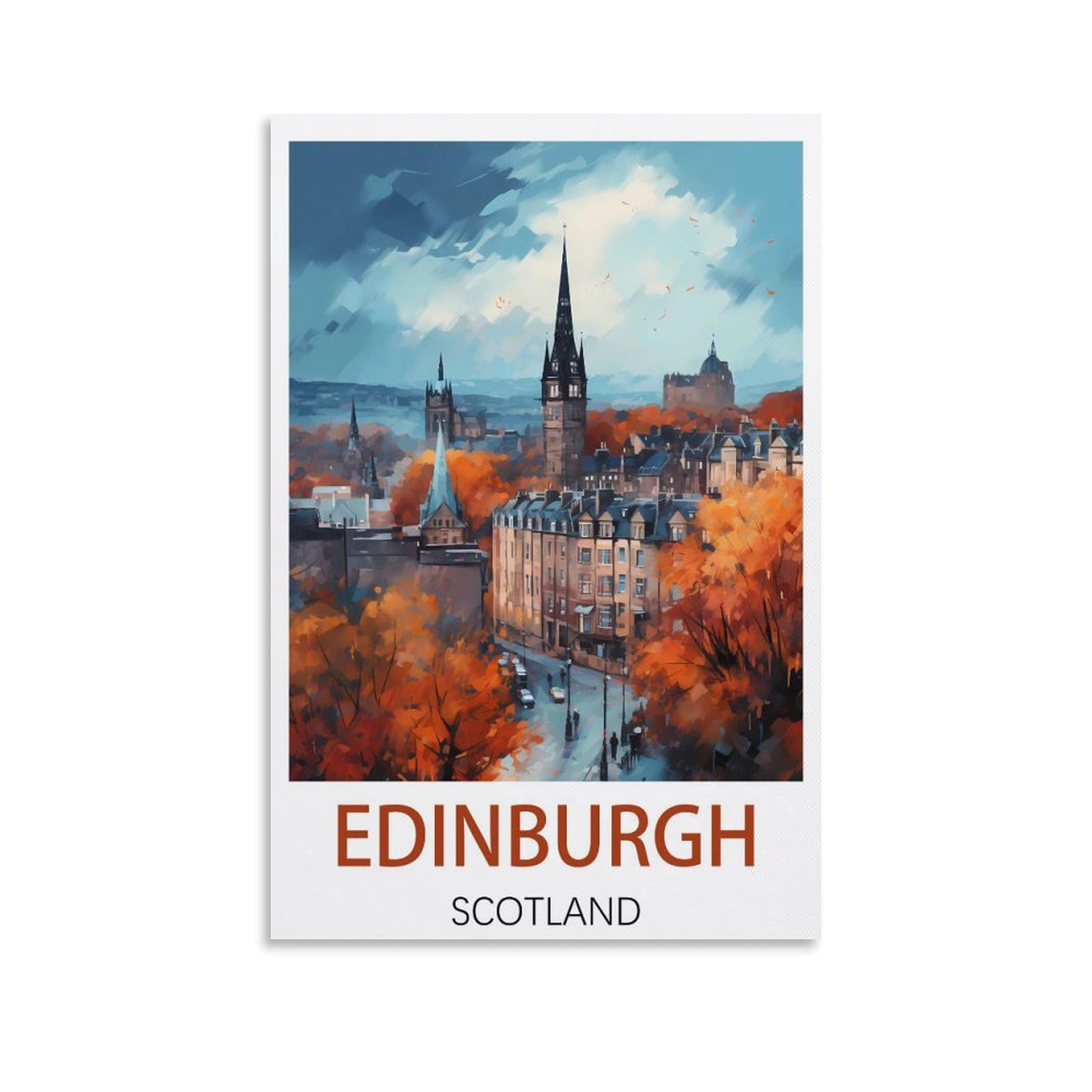 Nprzm A246 Funny Tin Signs Edinburgh Scotland Posters Vintage Signs Home Kitchen Rustic Travel Metal Signs Wall Art Decor 15X30cm