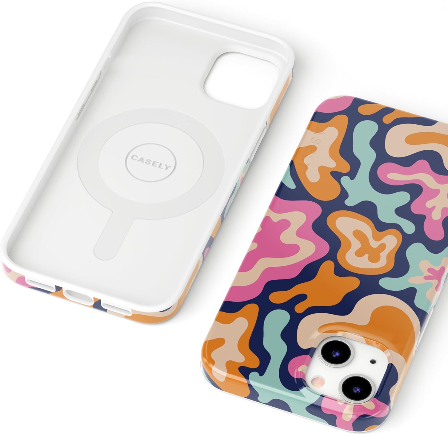 Casely iPhone 14 Case | Midnight Color Splash | Abstract Retro | Compatible with MagSafe | Classic Ultra Slim Design