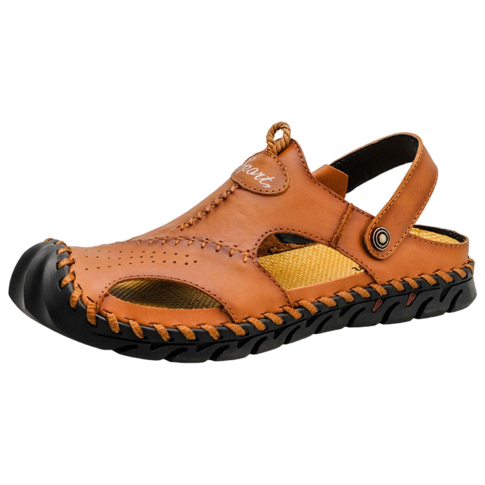 Sandalias de trekking para hombre, ligeras, para verano, exteriores, para la playa, antideslizantes, transpirables, cómodas, suaves, con correa de talón, 38-48
