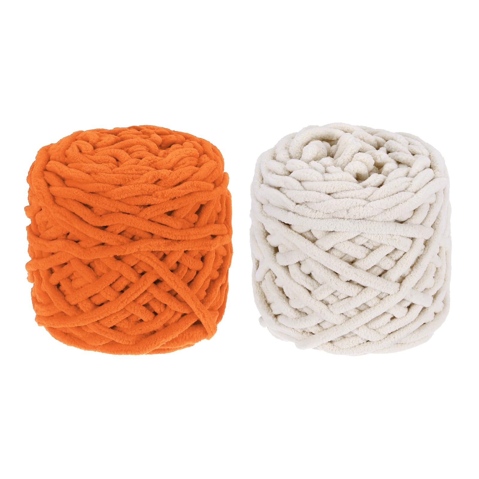 Fil chenille épais tricot main pour finir une couverture rapidement sans aiguille