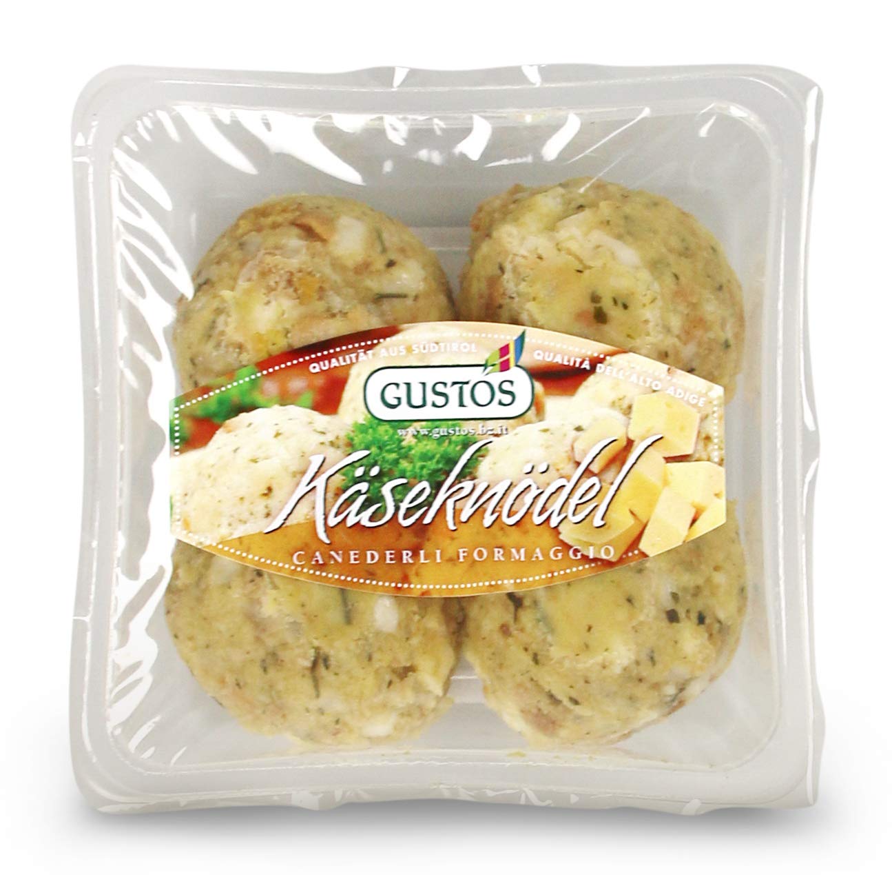 GUSTOS - 3 Packungen zu je 4 Käseknödel, nach traditionellem Rezept zubereitet