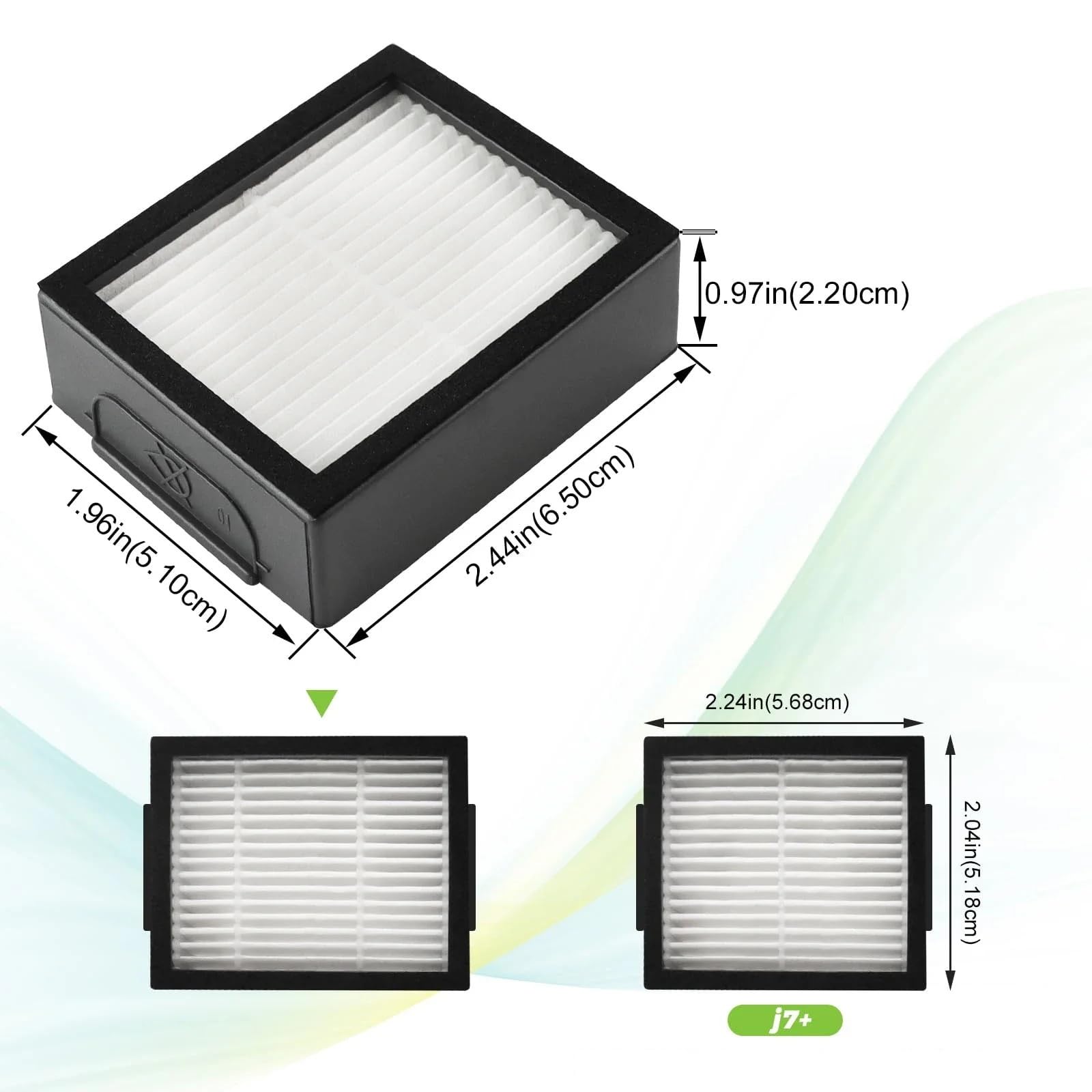 Filtro ad alta efficienza compatibile con iRobot Roomba evo, i,e Series:E5 E6 E7 i1 i3 i4 i5 i6 i7 i8 e, i,Series Robot aspirapolvere(5)