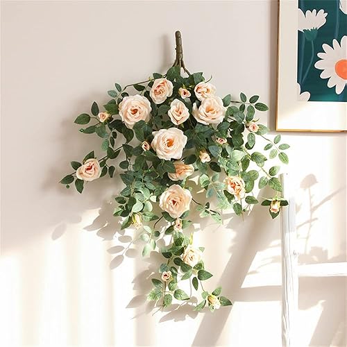 AFLHYJK - 1 guirnalda de rosas artificiales grandes de 315in para colgar flores falsas para boda pared y hogar color negro tamaño 1 unidad