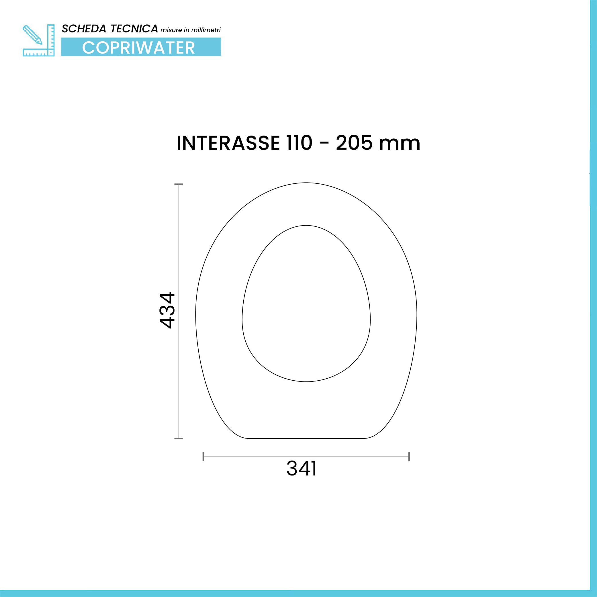 Copriwater Elisse Ideal Standard Dedicato Bianco in Legno Rivestito Resina | Sedile WC Compatibile Vaso Ideal Standard Elisse | con Paracolpi Antiscivolo E Cerniere in Ottone Cromato Incluse
