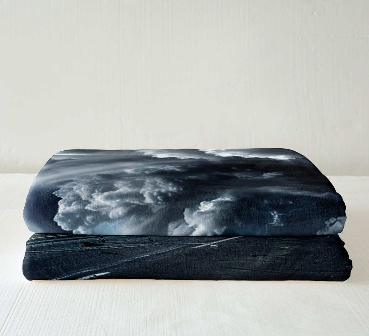 Tornado Theme Plush Blanket Tornado and Lightning Pattern Sherpa Blanket Nature Black Gray Unique Fleece Throw Blanket for Couch Bed Sofa Adults Fuzzy Blanket Ultra Soft Room Decor Throw 50"x60" - Image 4