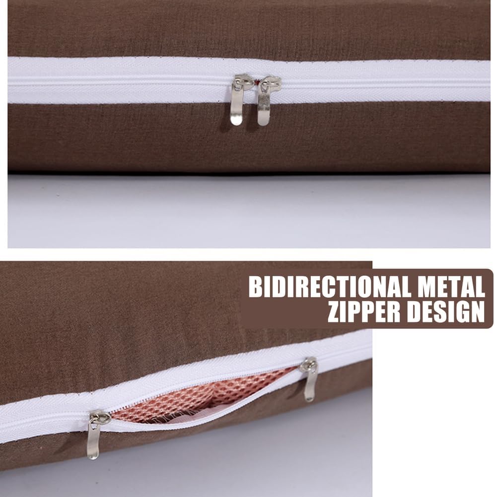 Brown,90x200cm, Futon Floor Mattress Cover with Zipper Futon Slipcover Full Wrap Dustproof Soft Traditional Japanese Futon Mattress Protector Tatami Mattress Cover Machine Washable