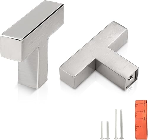 Miniatura 42 de Juego de manijas de puerta de acero inoxidable de 1/2 de ancho, esquinas cuadradas, para armario de cocina