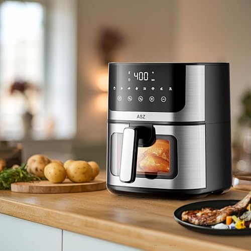 Miniatura 7 de ASZ Freidora de aire básica de 5 cuartos de galón para familias pequeñas, freidora compacta de 5 cuartos de galón con ajustes preestablecidos 8 en 1