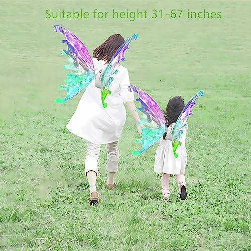 Fairy Glowing Wings for Girls,Sparkling Wings with LED Lights,Electric Butterfly-Wings for Women,Perfect Fairy Costume and Party Decoration