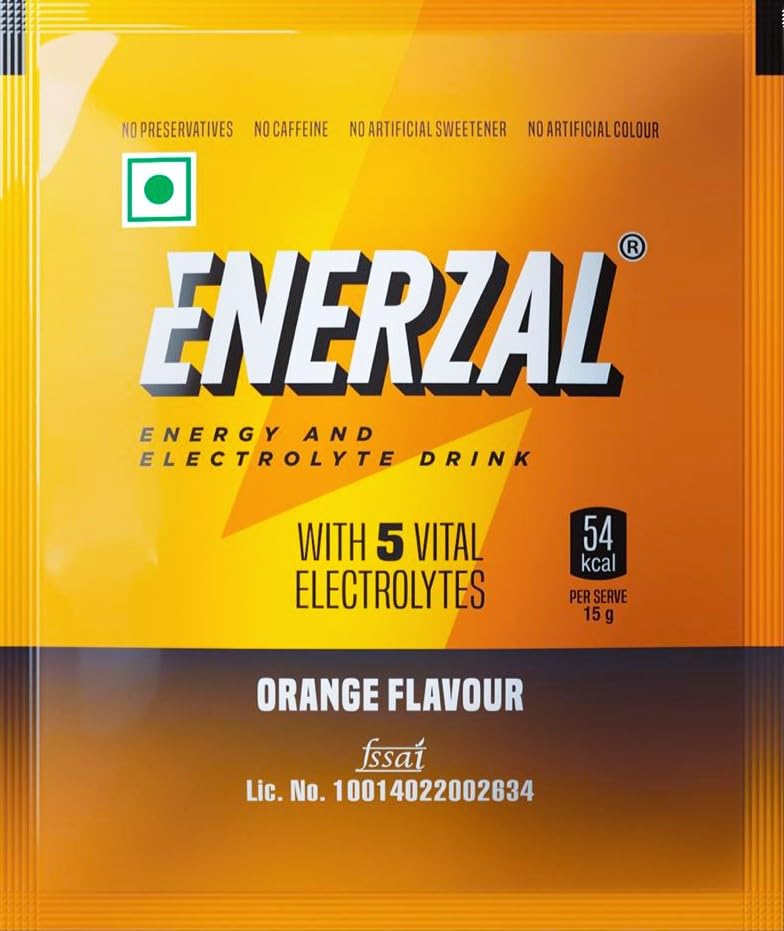 Image of Enerzal Orange Flavour Energy Drink Powder 75g Pouch (Pack of 12)