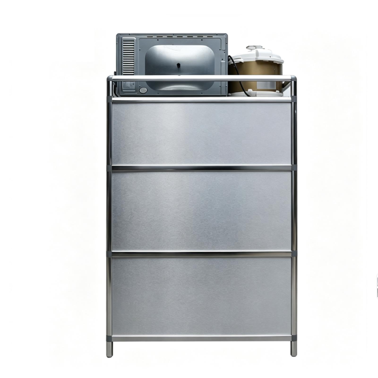 Armario de Cocina INOX, Buffet para Microondas y Ollas
