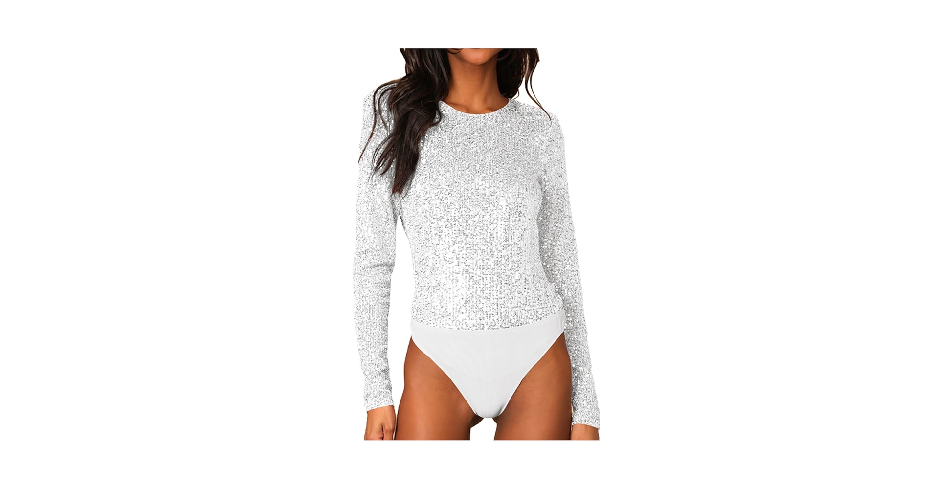 トップス josemoon SHEER BODY SUITS JWJP&CCYIQI Long Sleeve Sequin Bodysuit Glitter Sparkle One