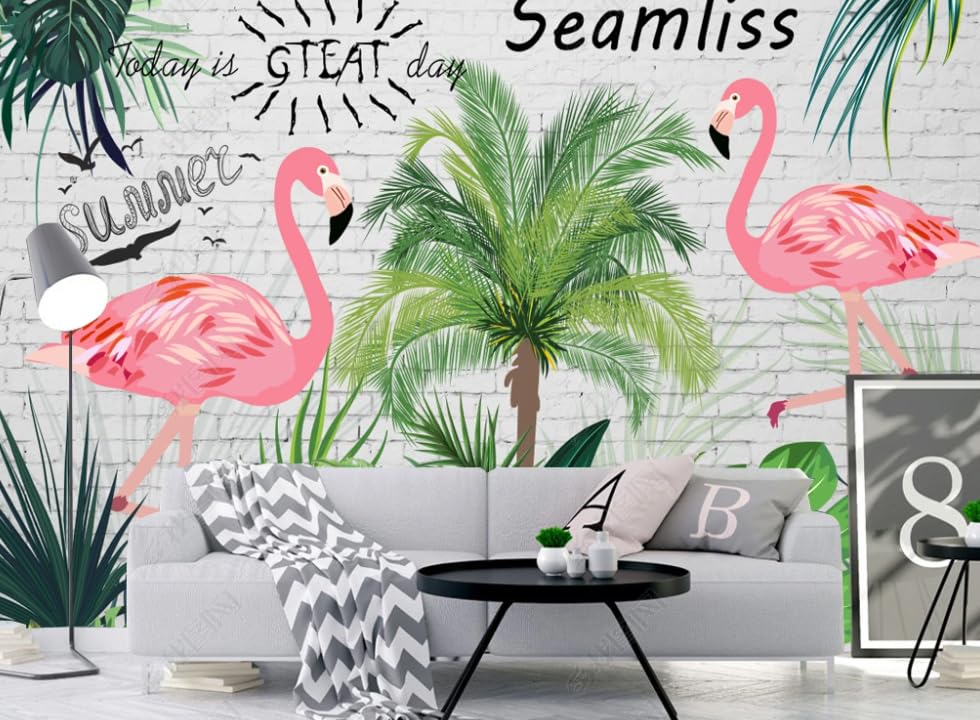Papier peint intissé flamants roses poster géant mural 450x315