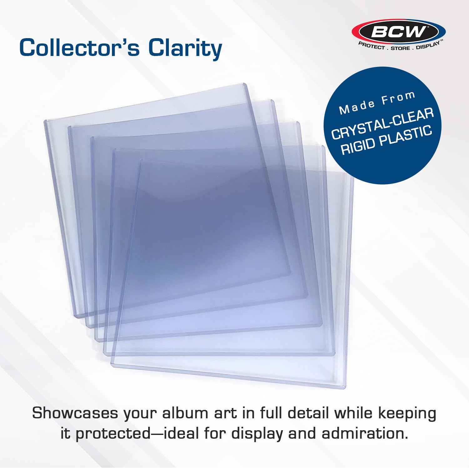 BCW Supporto per dischi in vinile da 30,5 cm, confezione da 5, spessore 11 mm, protezione per album in PVC rigido, compatibile con custodie e borse, soluzione essenziale per conservare e esporre album
