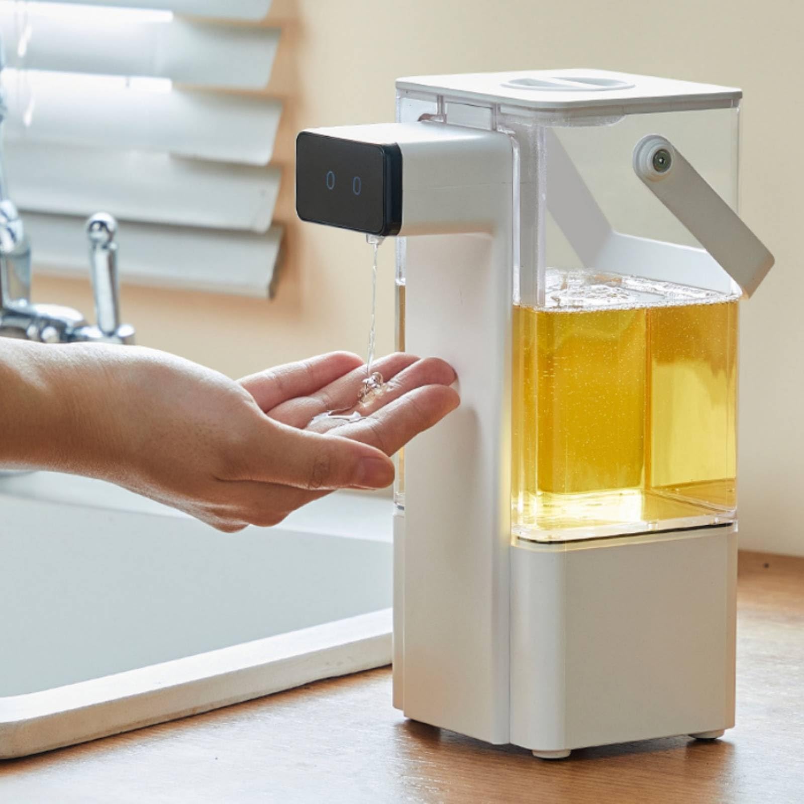 Dispenser Sapone Automatico Erogatore Sapone Dosatore Liquido Dispenser Igienizzante con Serbatoio 800 Ml E Due Livelli di Uscita Ricarica Usb, Nero