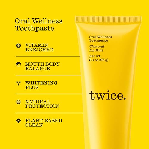 Miniatura 3 de Twice Pasta de dientes hidroxiapatita sin flúor, blanqueamiento suave con carbón. Sin desorden, gran sabor, cuidado bucal y dental completo (sabor a