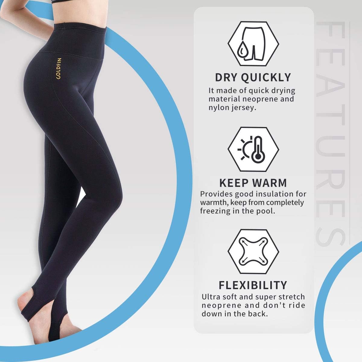 GoldFin Wetsuit Pants Women, 2mm Neoprene Pants Keep Warm for Water Aerobics Diving Surfing Swimming Snorkeling Scuba Kayaking Pants : Sports & Outdoors