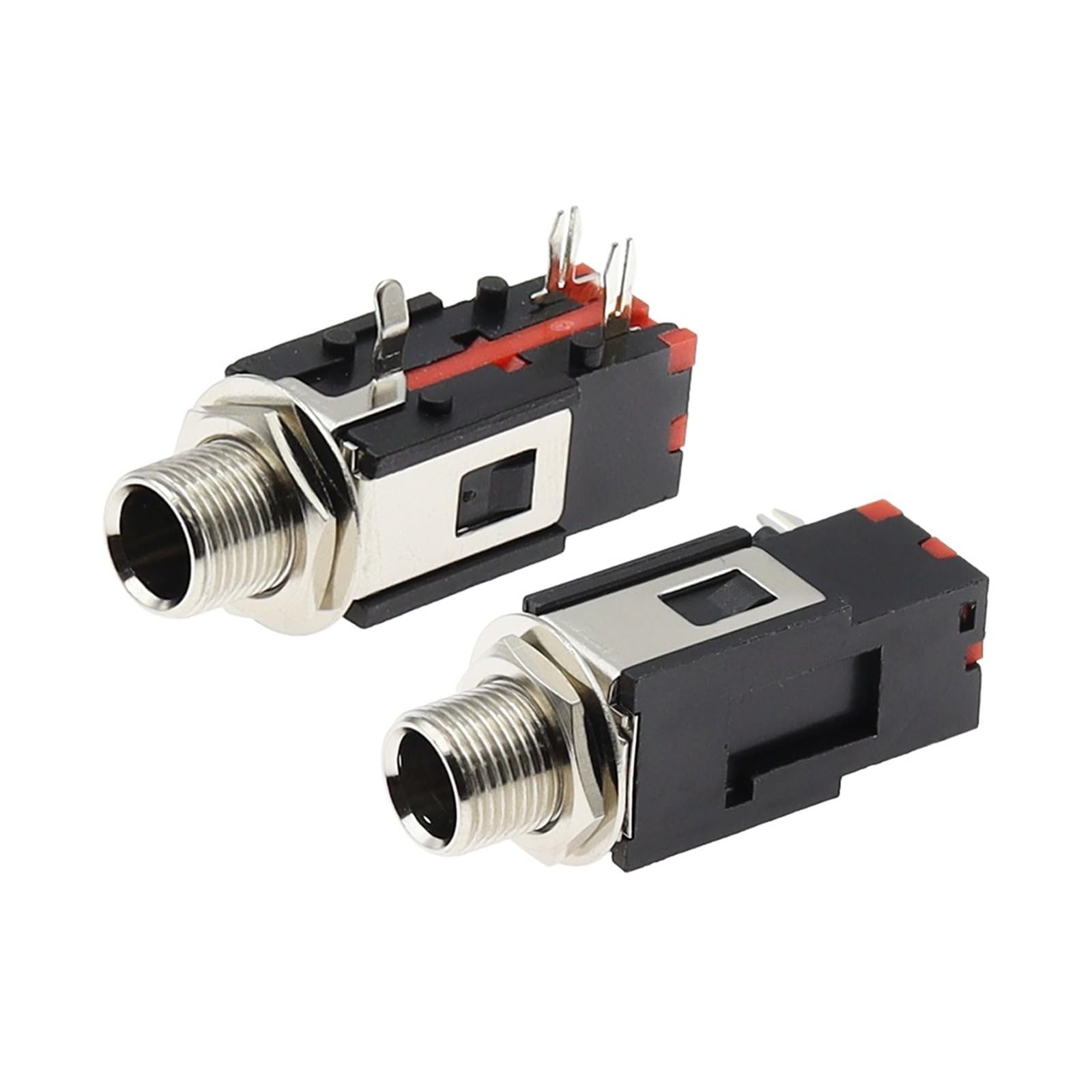 BHBHCPZGR PJ-602B Right Angle Connector for 1/4" (6.35mm) Thread Lock Panel with Stereo Headphone Jack